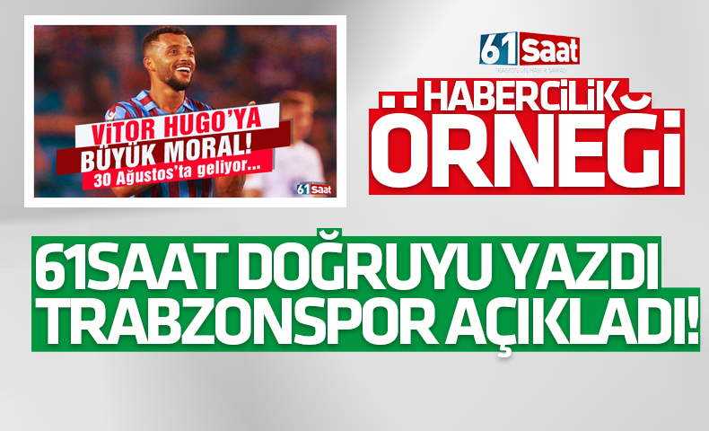 61saat doğruyu yazdı! Trabzonspor Vitor Hugo'yu açıkladı...
