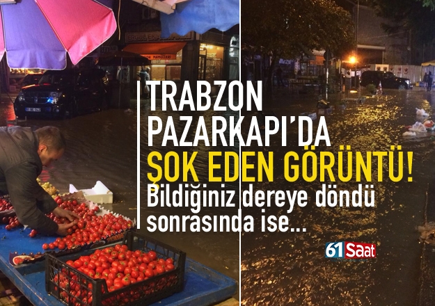 Trabzon Pazarkapı Mahallesinde su taşkını