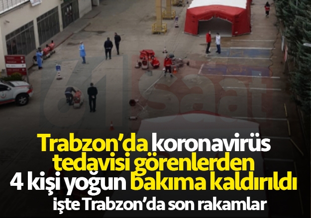 Trabzon'da koronavirüsten 16 kişi tedavi görüyor, 4'ü yoğun bakımda!