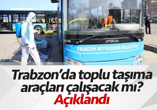 Trabzon'da otobüsler veya toplu taşıma araçları çalışacak mı? Açıklandı
